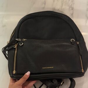 Rebecca Minkoff Black Backpack with Gold Accents